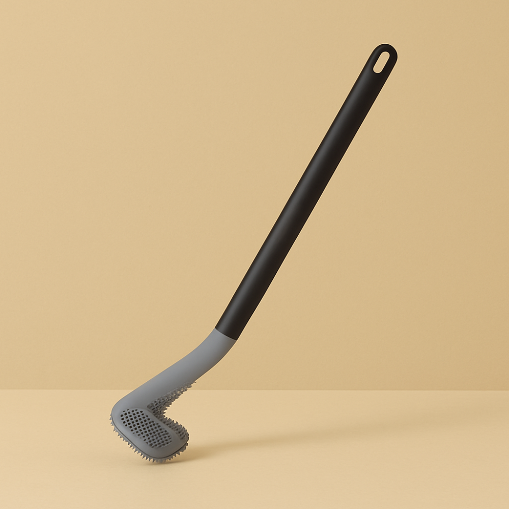 SmartBrush – Brosse de toilette intelligente – Tête flexible en L – Poils en TPR anti-saleté – Support mural sans perçage