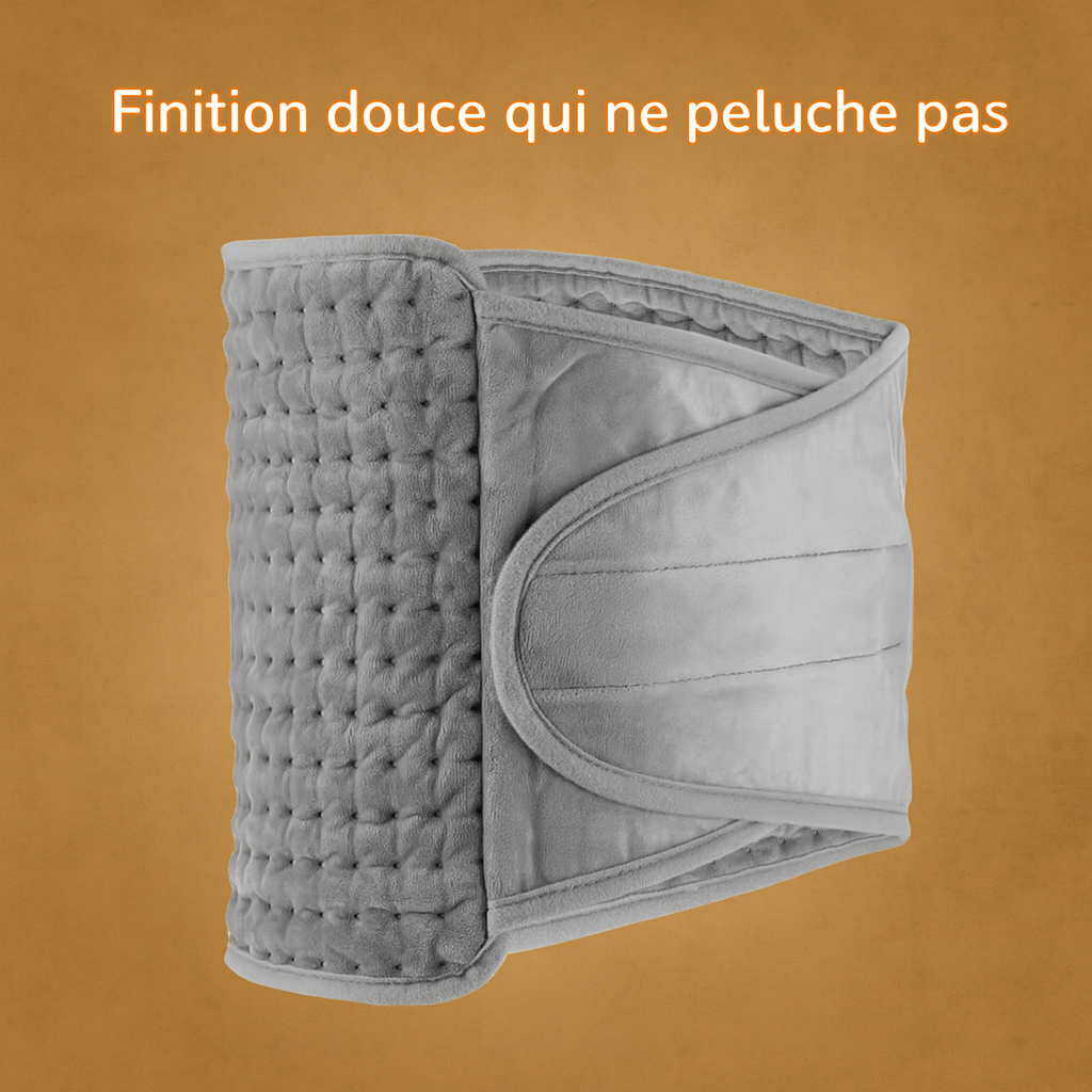 Maison Elvion – Attelle thermique – Ceinture chauffante pour le bas du dos – Ajustable 125 × 30 cm – Avec télécommande et minuterie – Soulagement musculaire et stimulation de la circulation sanguine