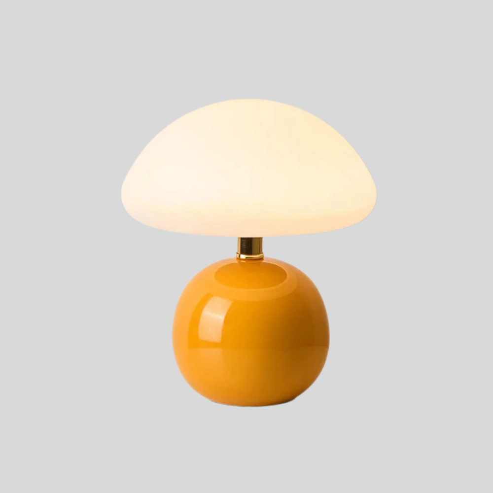 Lampe de Table Champignon Crème Française avec 3 Couleurs de Lumière Réglables