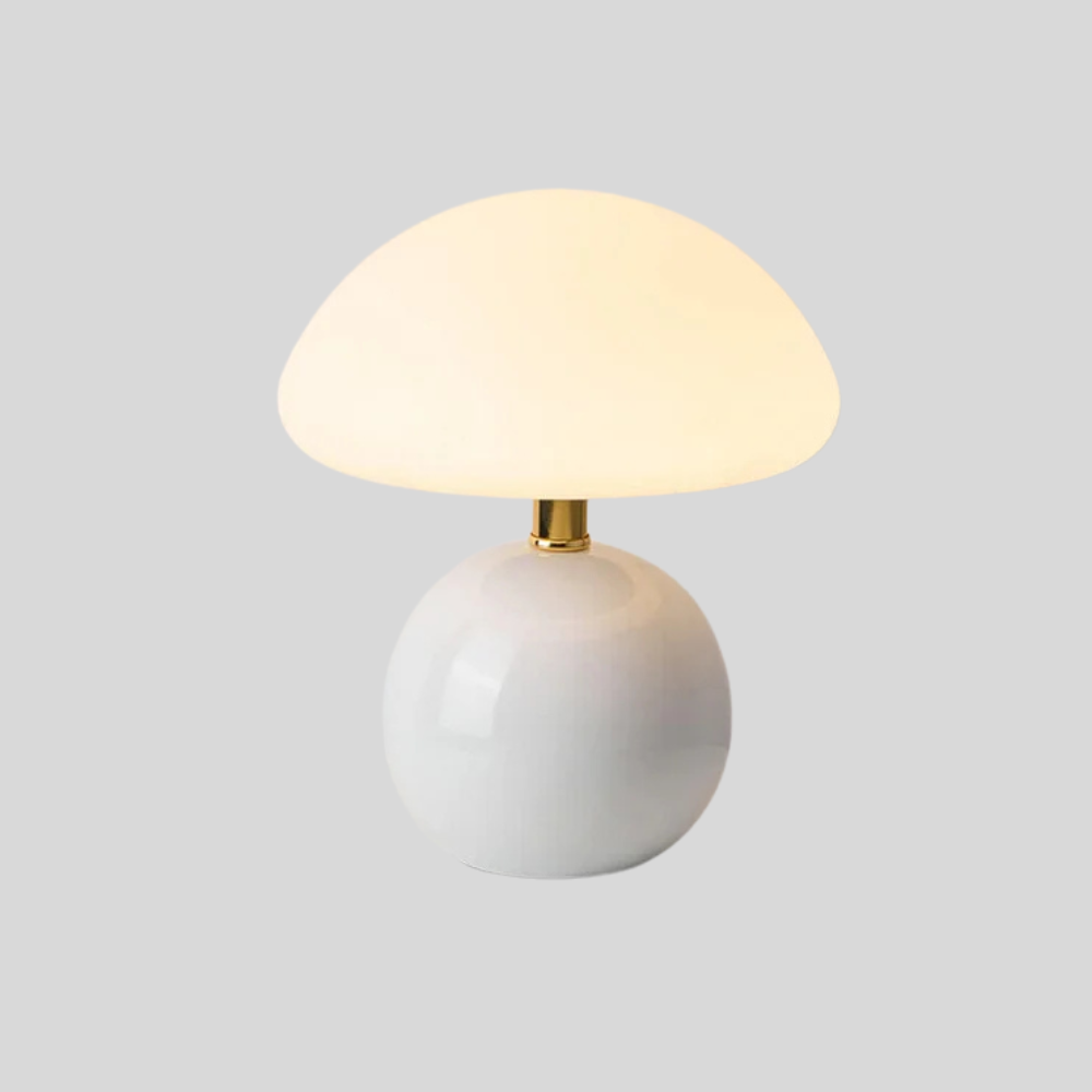 Lampe de Table Champignon Crème Française avec 3 Couleurs de Lumière Réglables