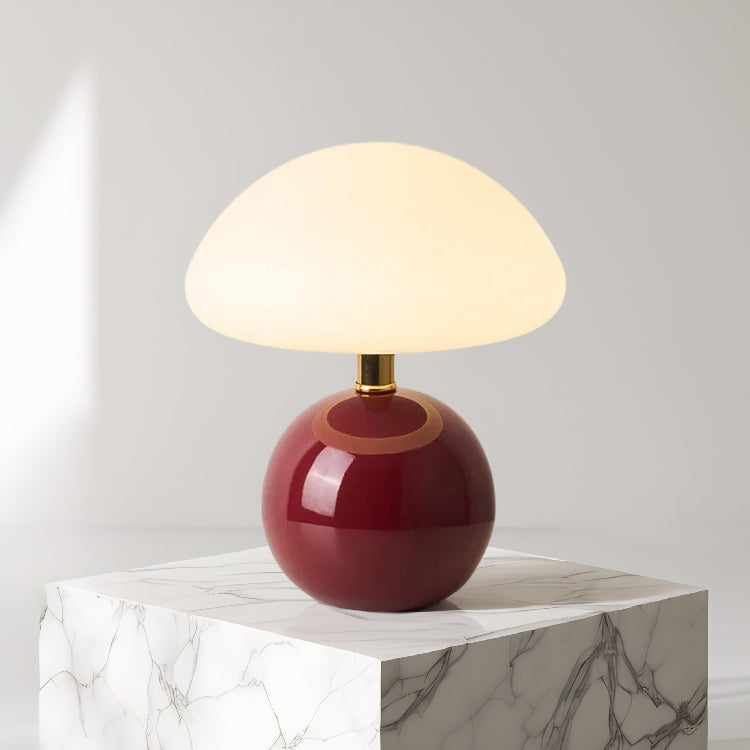 Lampe de Table Champignon Crème Française avec 3 Couleurs de Lumière Réglables