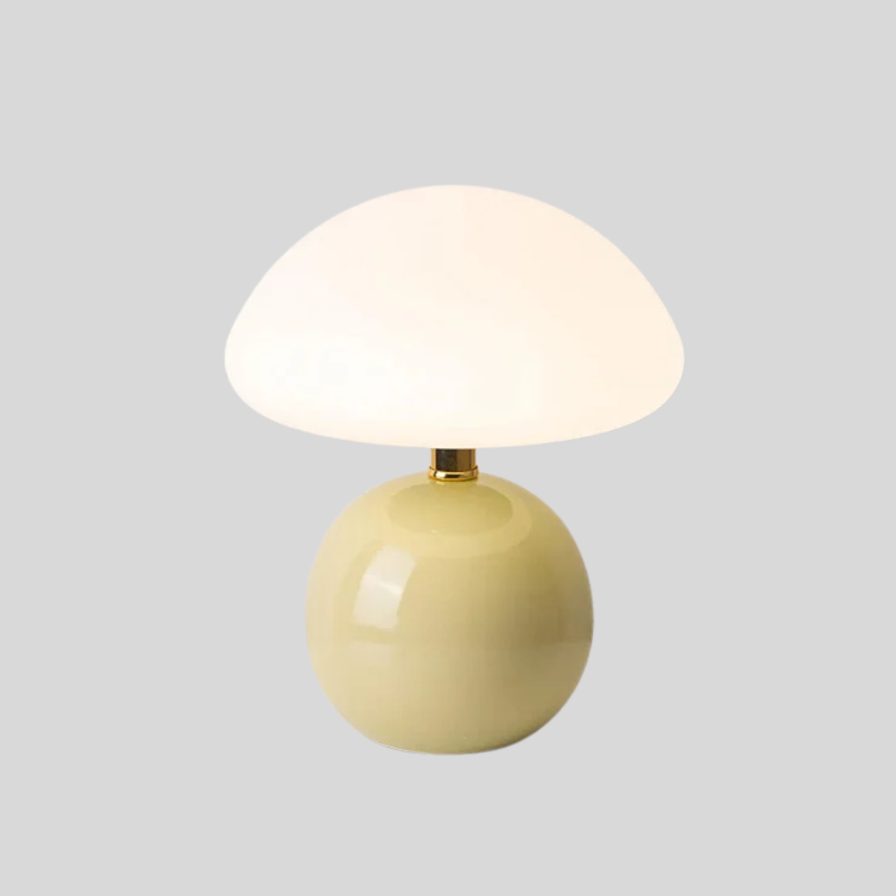 Lampe de Table Champignon Crème Française avec 3 Couleurs de Lumière Réglables