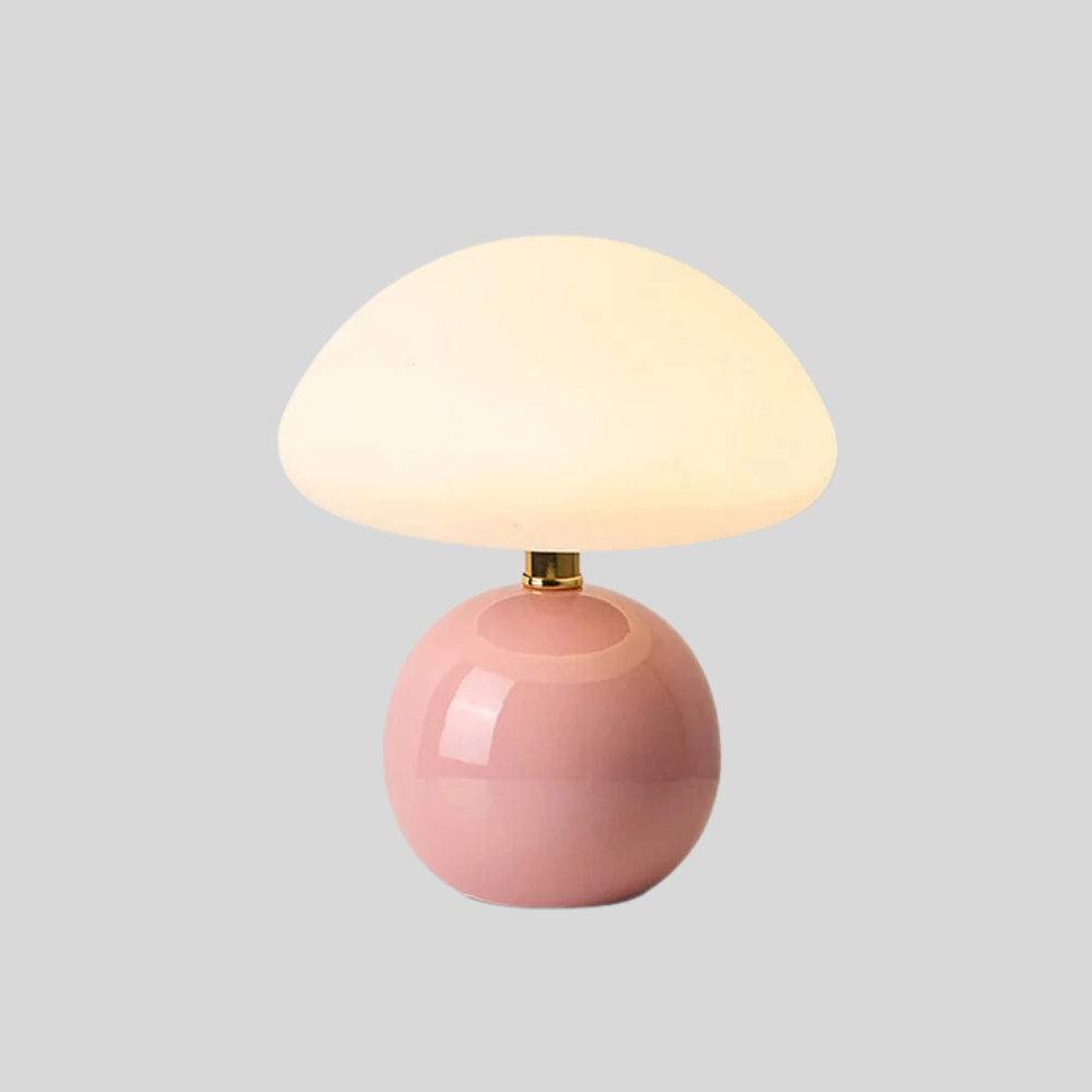 Lampe de Table Champignon Crème Française avec 3 Couleurs de Lumière Réglables