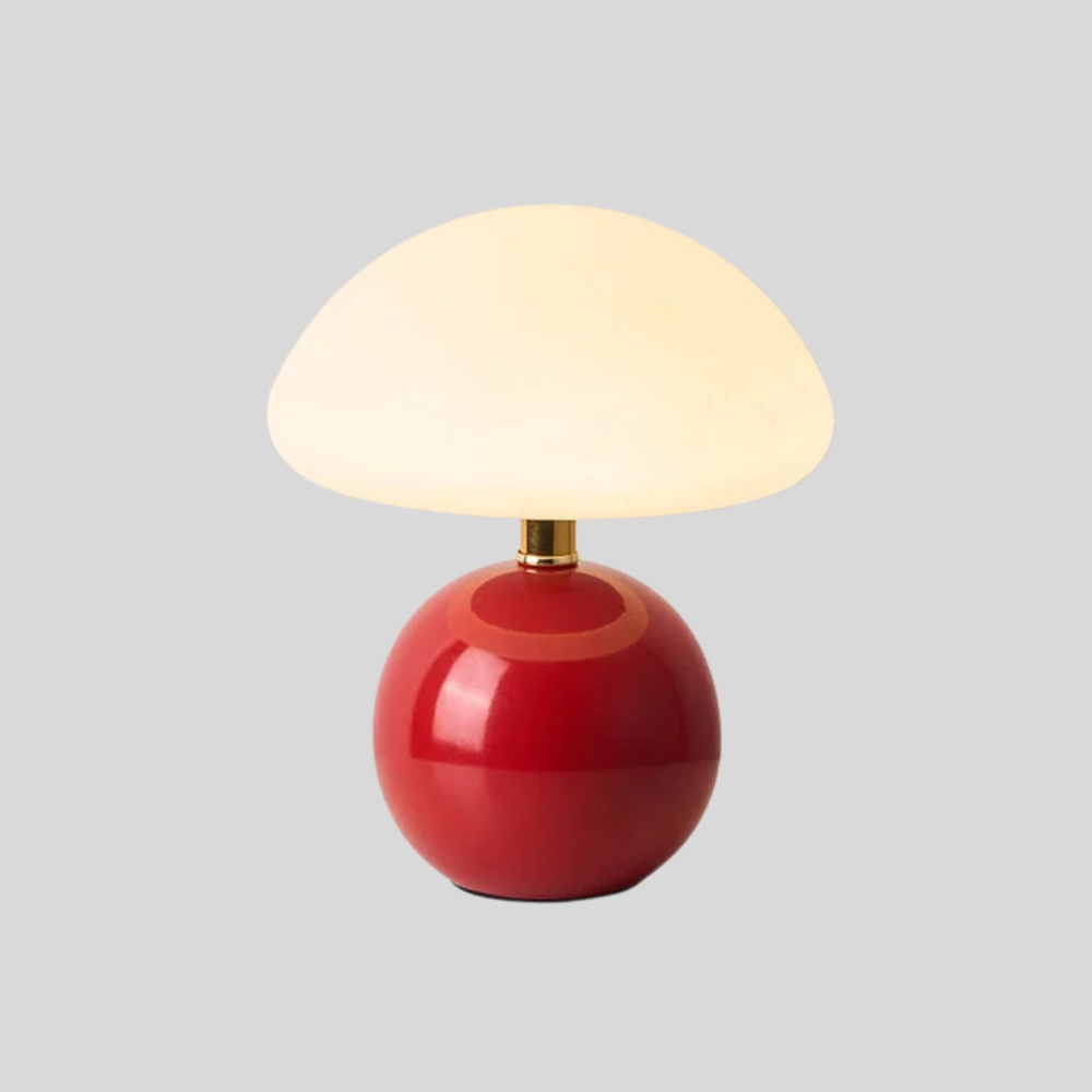 Lampe de Table Champignon Crème Française avec 3 Couleurs de Lumière Réglables