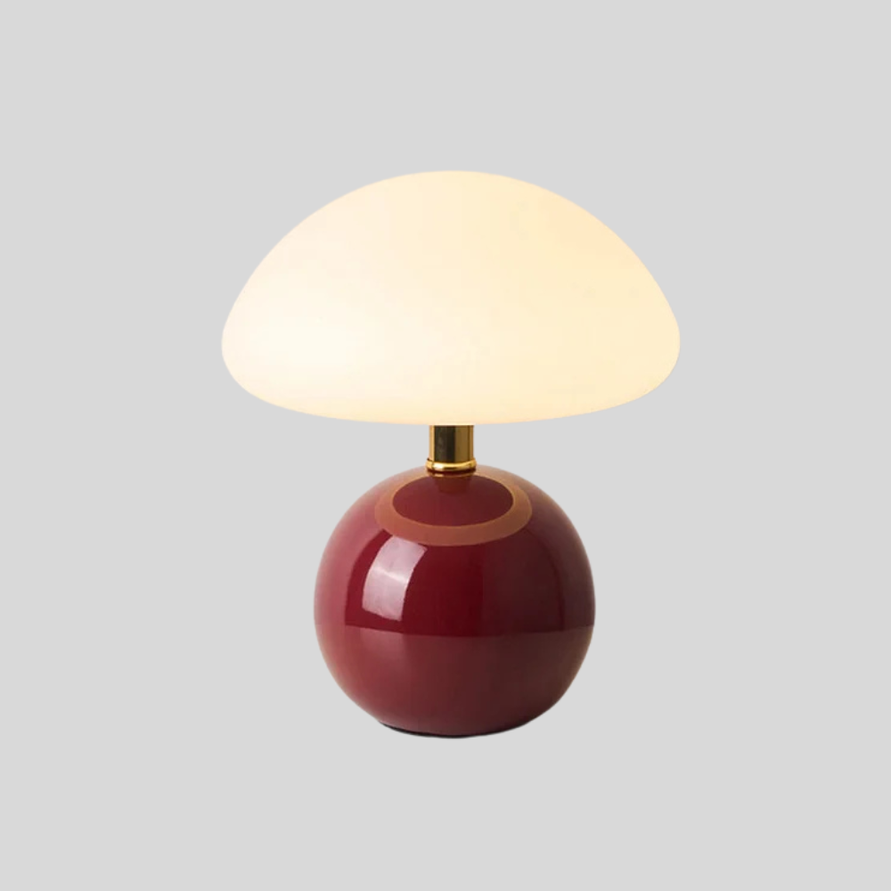 Lampe de Table Champignon Crème Française avec 3 Couleurs de Lumière Réglables