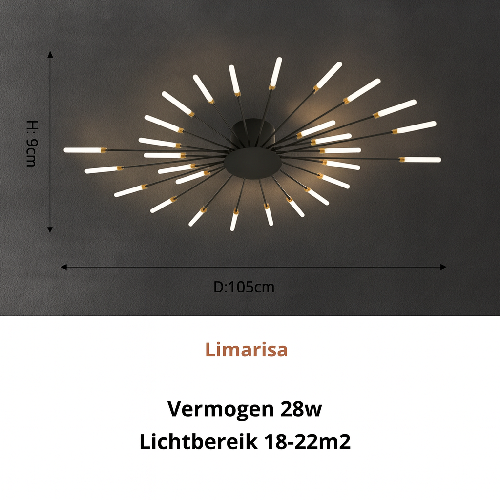 Birgit – Lustre en Métal et Verre – Forme Éventail Moderne – Éclairage Élégant pour Salon et Salle à Manger