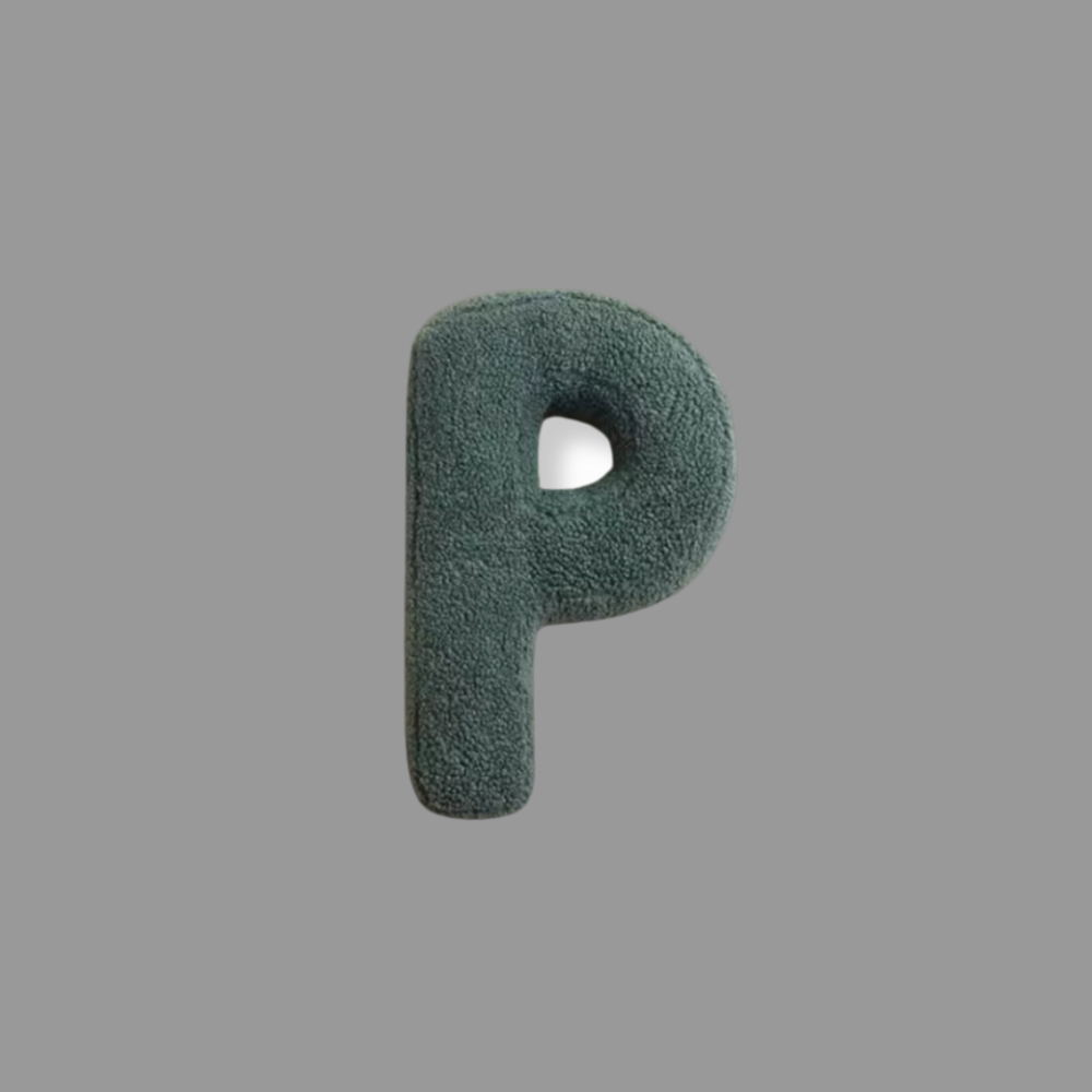 Coussin décoratif en velours – Forme de lettre – Alphabet complet