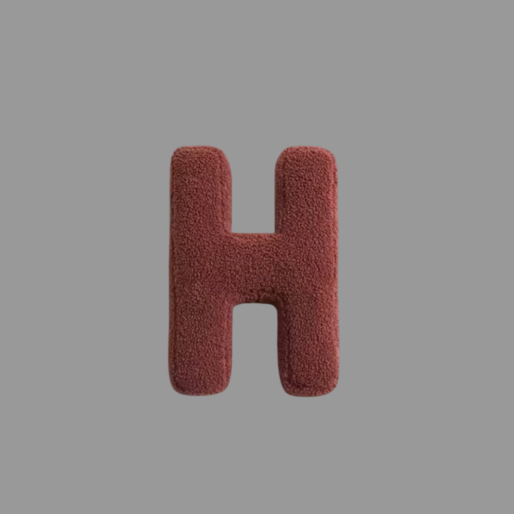 Coussin décoratif en velours – Forme de lettre – Alphabet complet