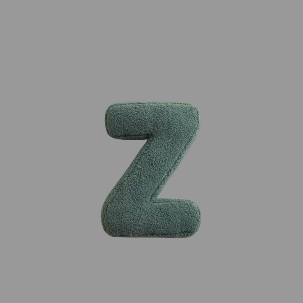 Coussin décoratif en velours – Forme de lettre – Alphabet complet