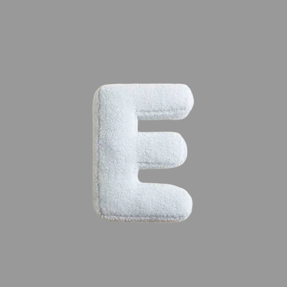 Coussin décoratif en velours – Forme de lettre – Alphabet complet
