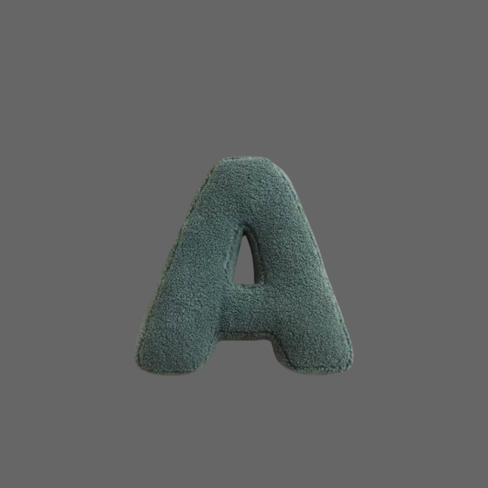 Coussin décoratif en velours – Forme de lettre – Alphabet complet