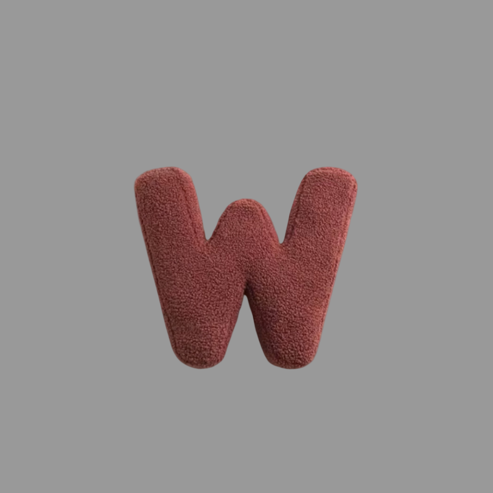 Coussin décoratif en velours – Forme de lettre – Alphabet complet