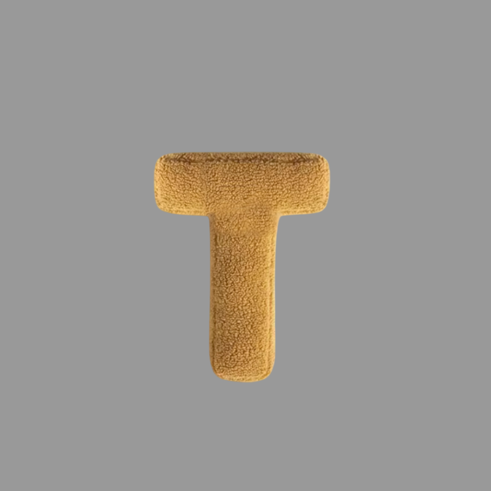Coussin décoratif en velours – Forme de lettre – Alphabet complet