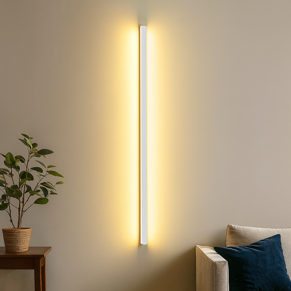 Applique murale LED intérieure – Barre longue 100 cm – Aluminium et acrylique – Blanc – 3 températures de couleur