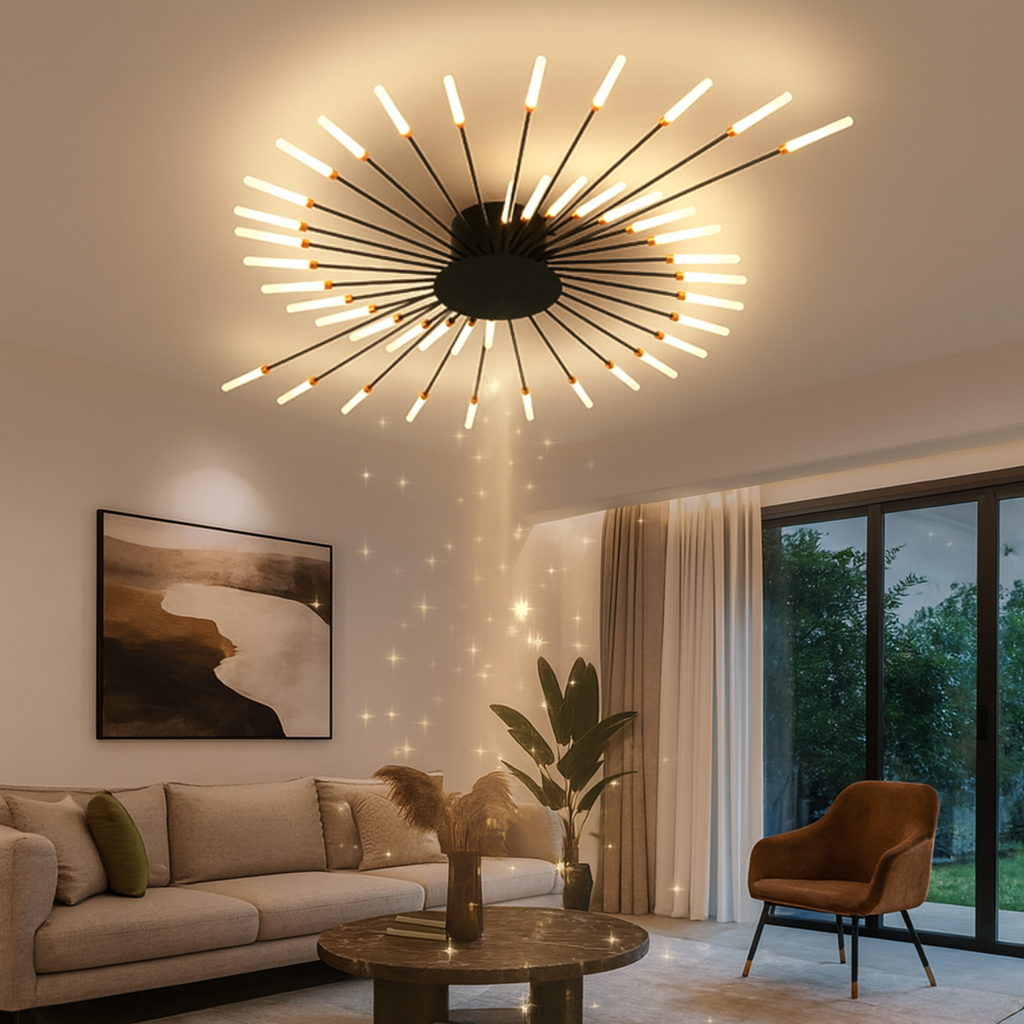 Birgit – Lustre en Métal et Verre – Forme Éventail Moderne – Éclairage Élégant pour Salon et Salle à Manger
