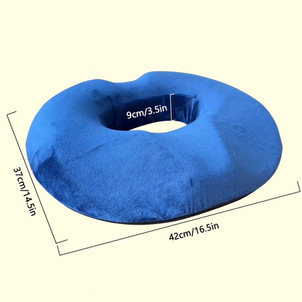 Maison Elvion – Coussin de siège ergonomique en mousse à mémoire de forme – Forme anneau – Housse amovible lavable – Confort pour le coccyx et l’assise prolongée – Idéal pour la maison, le bureau et le voyage