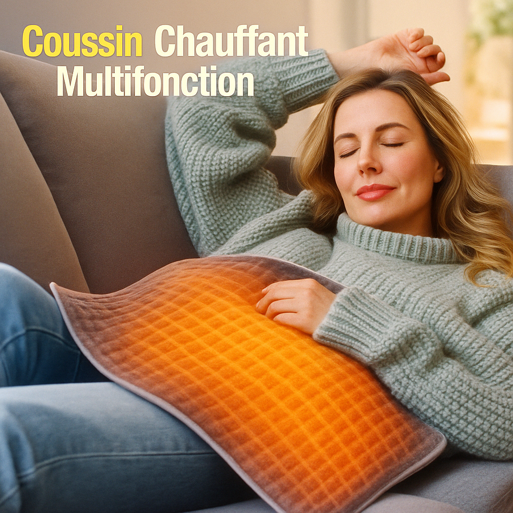 Maison Elvion – Coussin chauffant électrique multifonction – 9 niveaux de température – Minuterie automatique – Tissu doux en laine – 30 × 60 cm – Utilisation domestique et thérapeutique