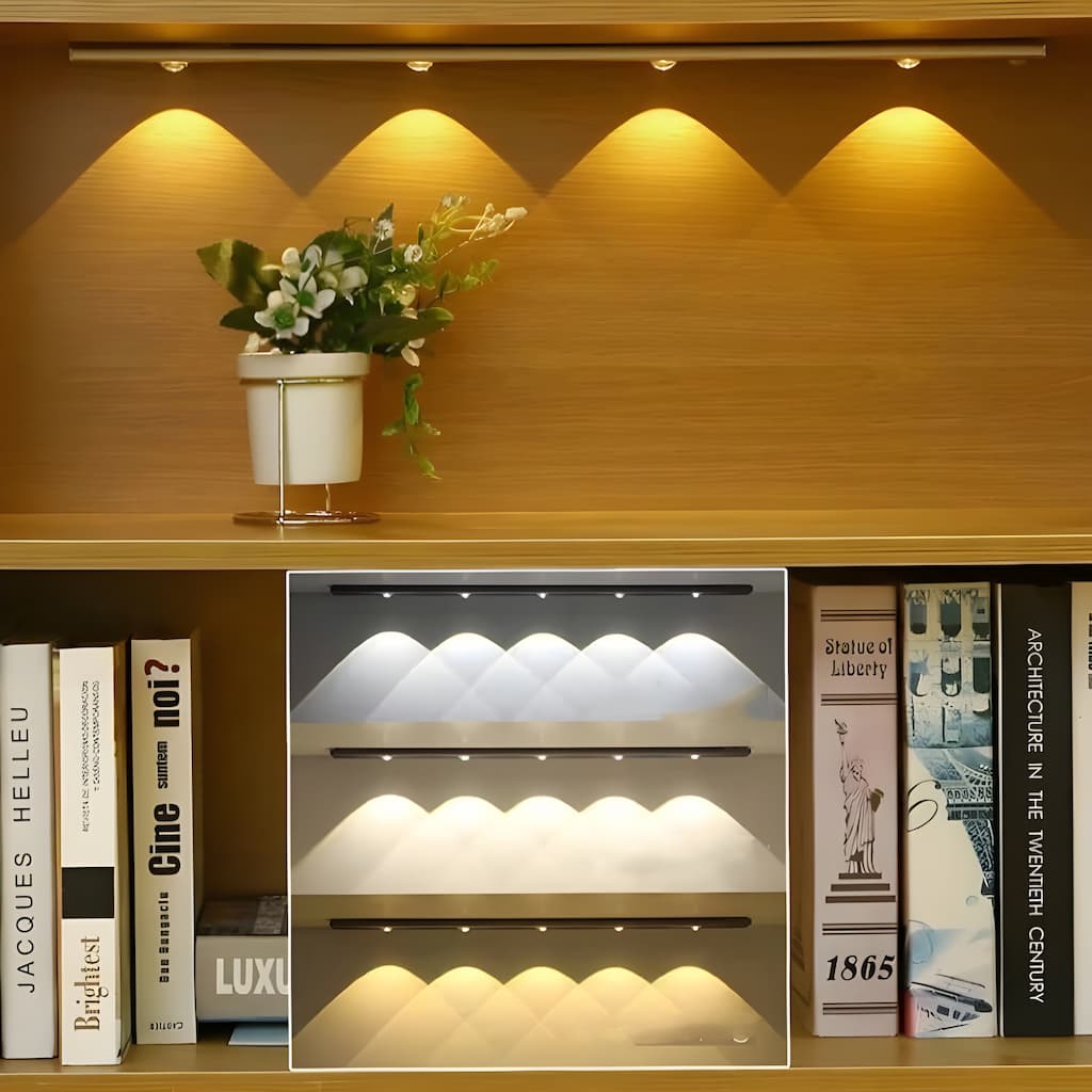 Maison Elvion – Luminaire LED sans fil avec capteur de mouvement – Rechargeable par USB – Éclairage réglable à 3 couleurs – Installation facile sans câblage – Idéal pour couloir, armoire ou escalier