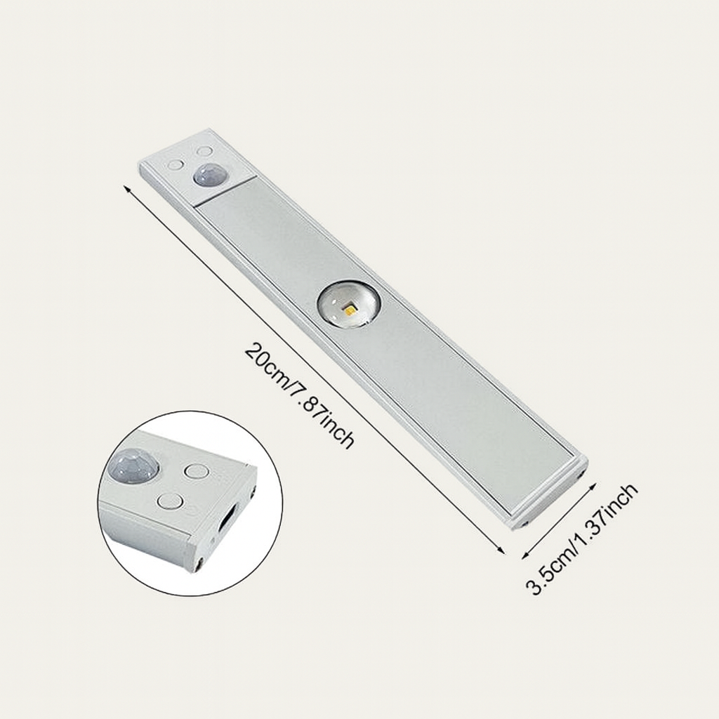 Maison Elvion – Luminaire LED sans fil avec capteur de mouvement – Rechargeable par USB – Éclairage réglable à 3 couleurs – Installation facile sans câblage – Idéal pour couloir, armoire ou escalier