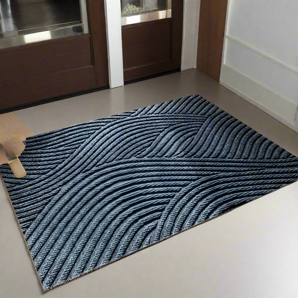 Matio – Tapis d’entrée antidérapant – PVC robuste – Design scandinave minimaliste – Retient saleté, sable et humidité – Facile à nettoyer