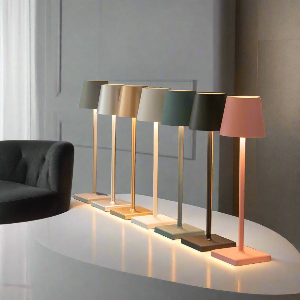 NORDIA – Lampe de table LED sans fil rechargeable – Métal – Design scandinave – 3 niveaux de luminosité