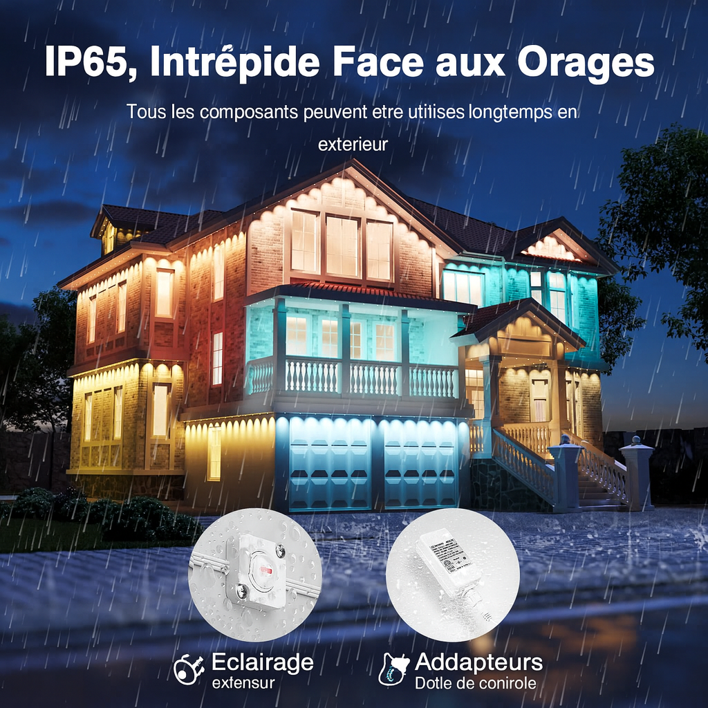 Novostella Vitopia – Guirlande LED extérieure intelligente RGBIC – Lumière multicolore permanente – Contrôle via app, télécommande et voix – Étanche