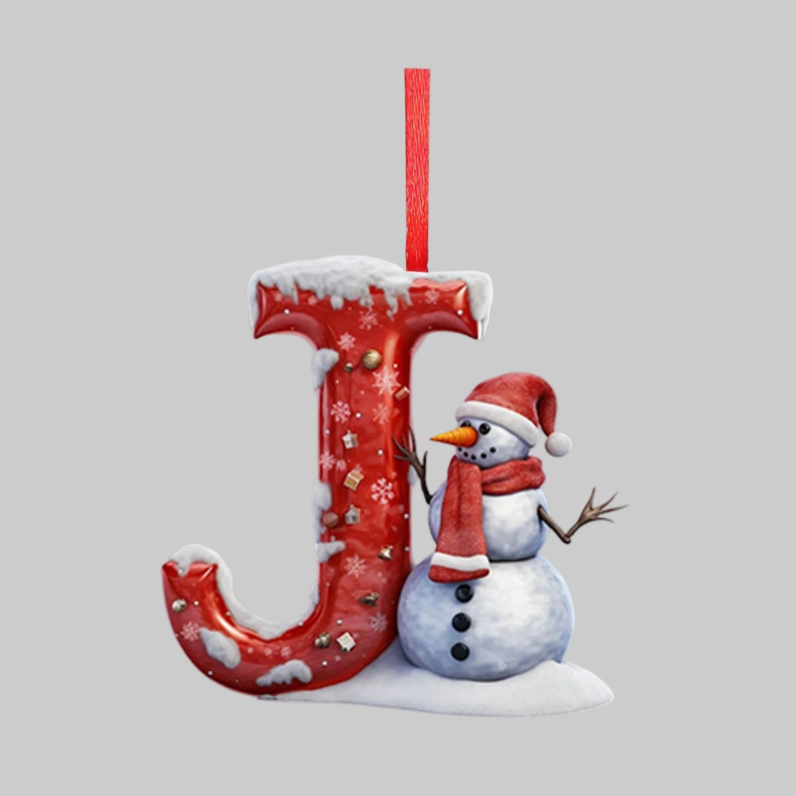 Ornements lettres de Noël en acrylique A-Z – 26 pièces – Suspendus pour arbre, décoration intérieure et festive – Noël 2025