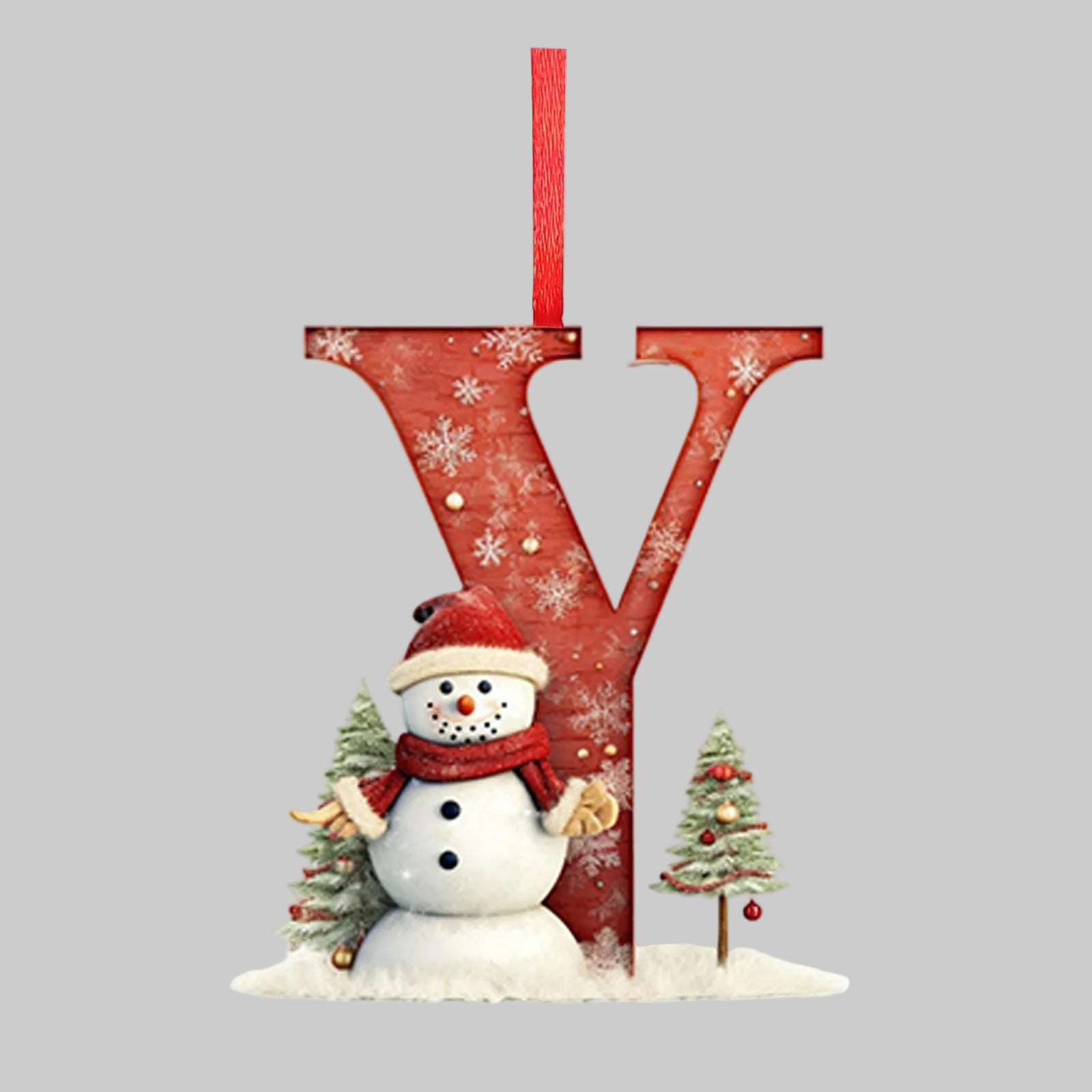 Ornements lettres de Noël en acrylique A-Z – 26 pièces – Suspendus pour arbre, décoration intérieure et festive – Noël 2025