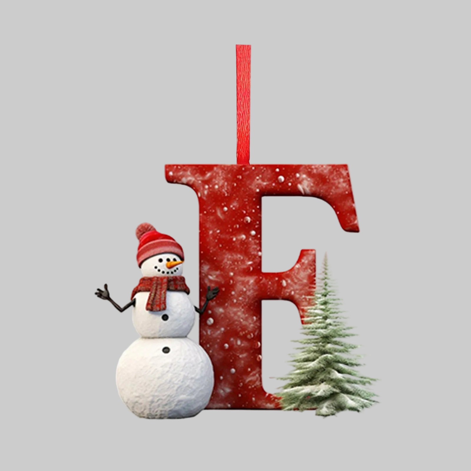 Ornements lettres de Noël en acrylique A-Z – 26 pièces – Suspendus pour arbre, décoration intérieure et festive – Noël 2025