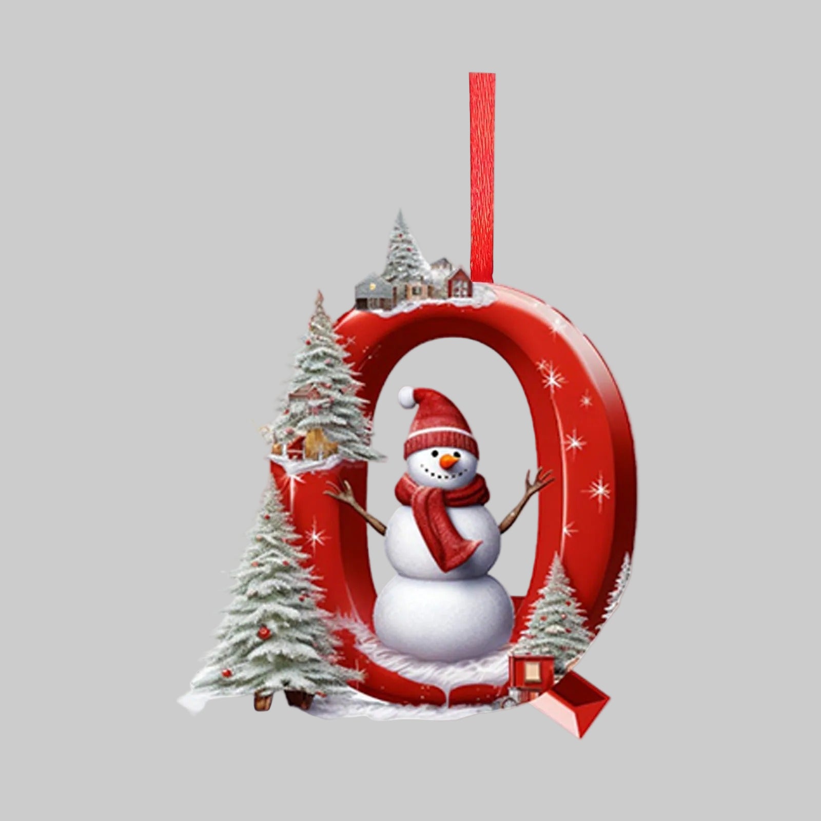 Ornements lettres de Noël en acrylique A-Z – 26 pièces – Suspendus pour arbre, décoration intérieure et festive – Noël 2025