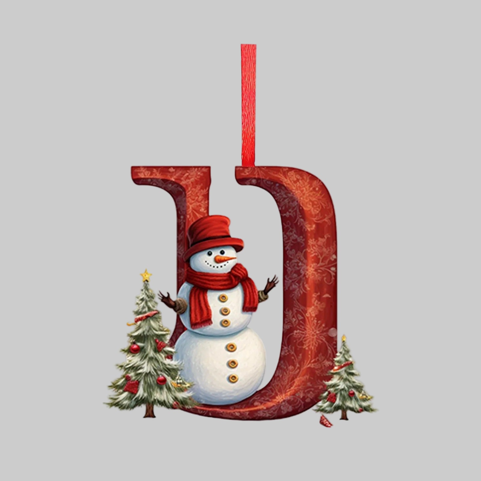 Ornements lettres de Noël en acrylique A-Z – 26 pièces – Suspendus pour arbre, décoration intérieure et festive – Noël 2025