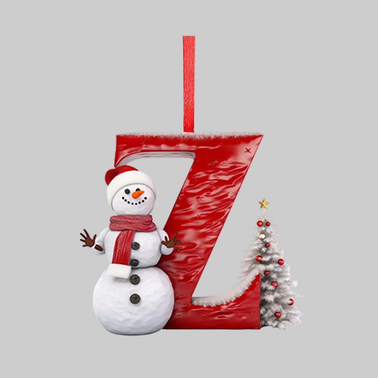 Ornements lettres de Noël en acrylique A-Z – 26 pièces – Suspendus pour arbre, décoration intérieure et festive – Noël 2025