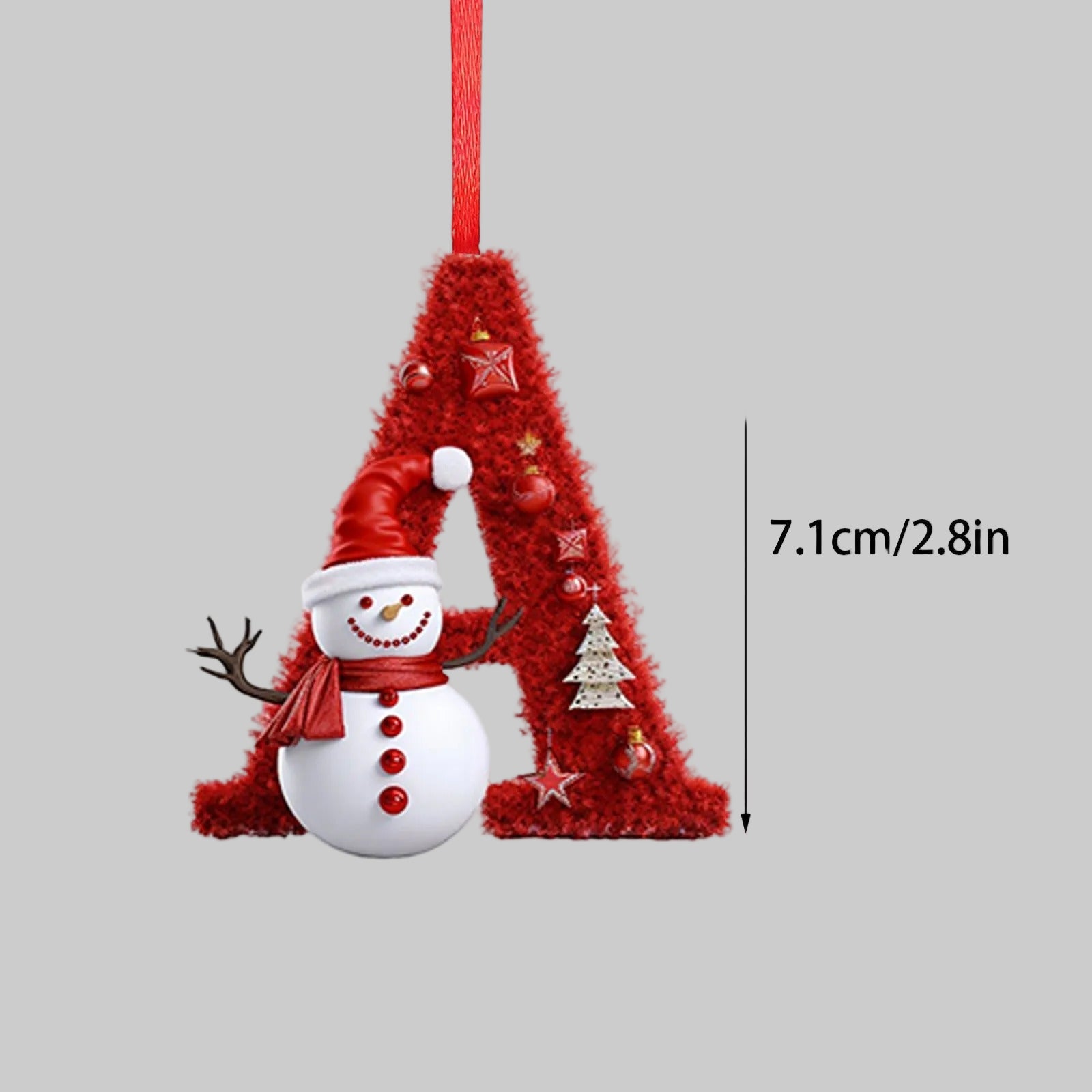 Ornements lettres de Noël en acrylique A-Z – 26 pièces – Suspendus pour arbre, décoration intérieure et festive – Noël 2025