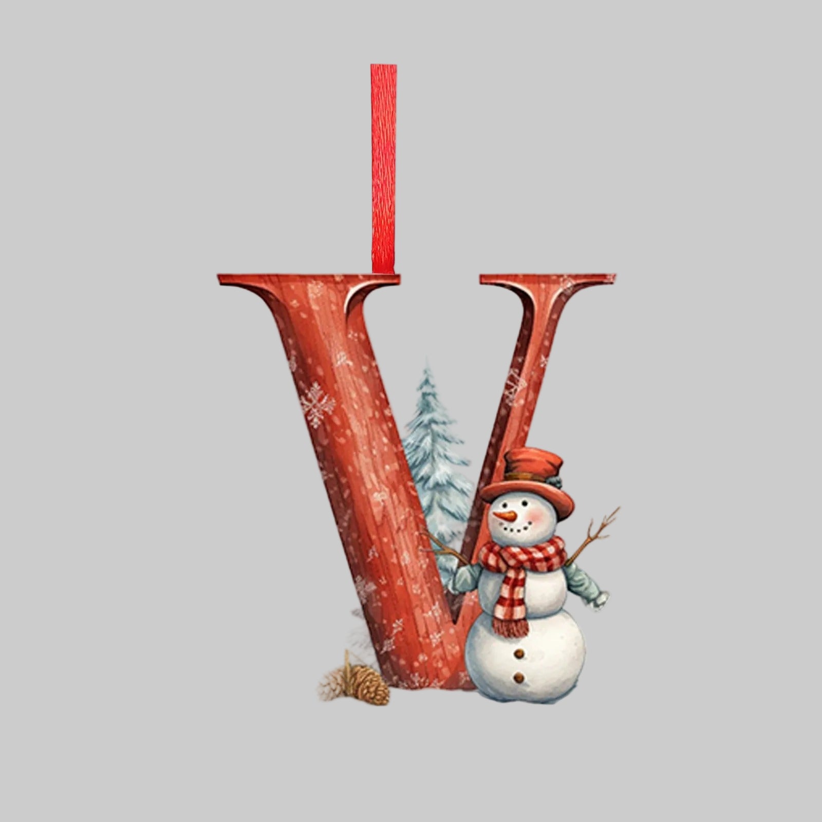 Ornements lettres de Noël en acrylique A-Z – 26 pièces – Suspendus pour arbre, décoration intérieure et festive – Noël 2025