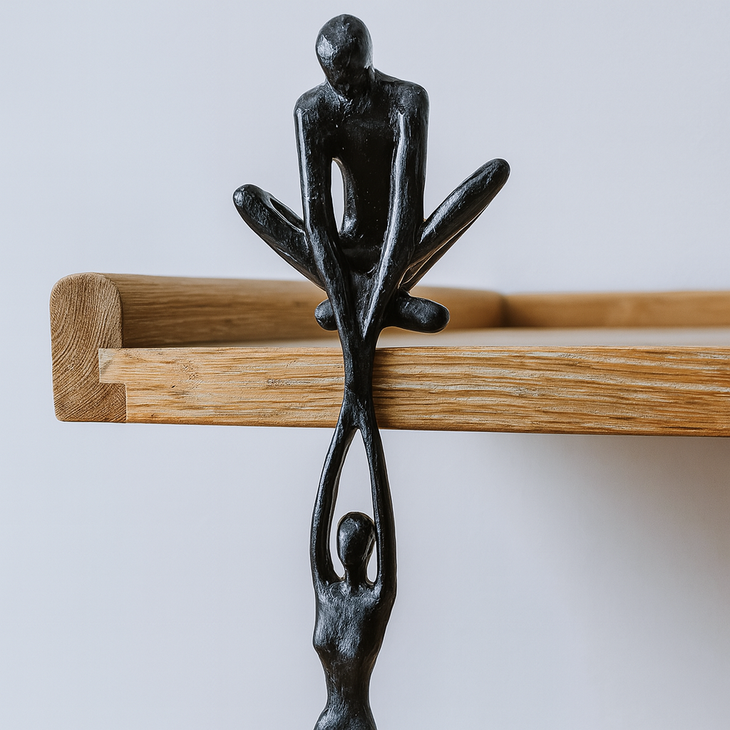 Maison Elvion – Sculpture décorative en polystone – Symbole de lien et d’unité – Idée cadeau pour couple, mariage ou décoration intérieure – Finition artisanale durable