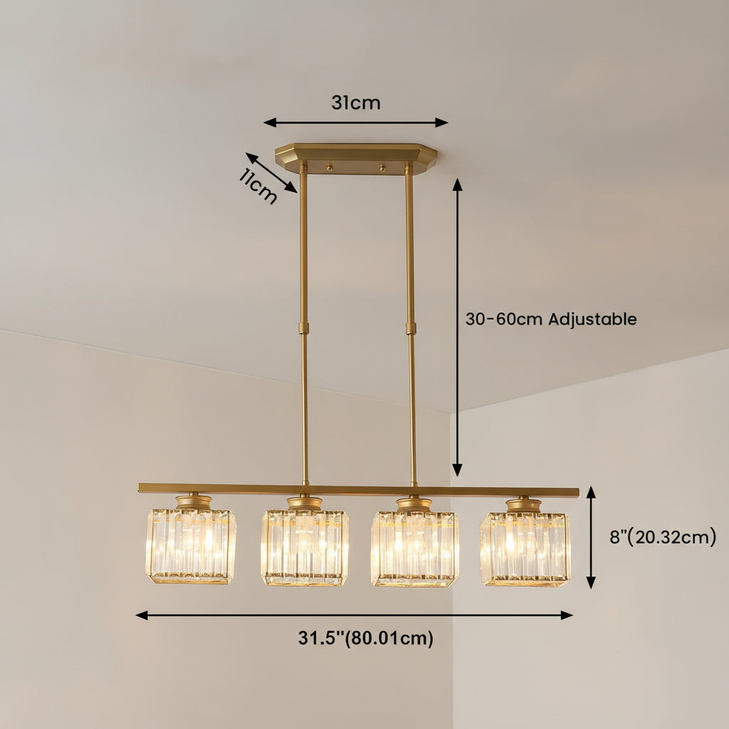 Maison Elvion – Suspension design nordique à plusieurs têtes – Verre et fer – Éclairage moderne pour îlot de cuisine, salle à manger ou salon – 3 ou 4 lampes réglables