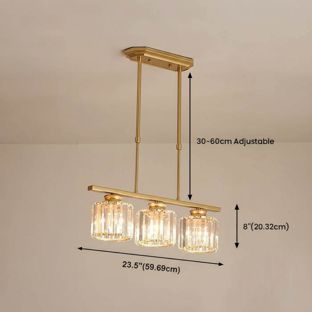 Maison Elvion – Suspension design nordique à plusieurs têtes – Verre et fer – Éclairage moderne pour îlot de cuisine, salle à manger ou salon – 3 ou 4 lampes réglables