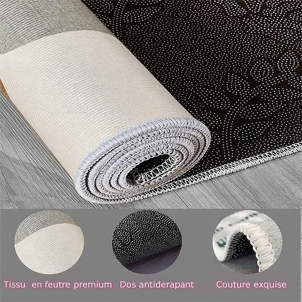 Tapis de couloir de Noël – Rouge festif – Fausses fibres de laine ultra-douces – Dos antidérapant TPE – Lavable en machine – Sécurisé enfants et animaux