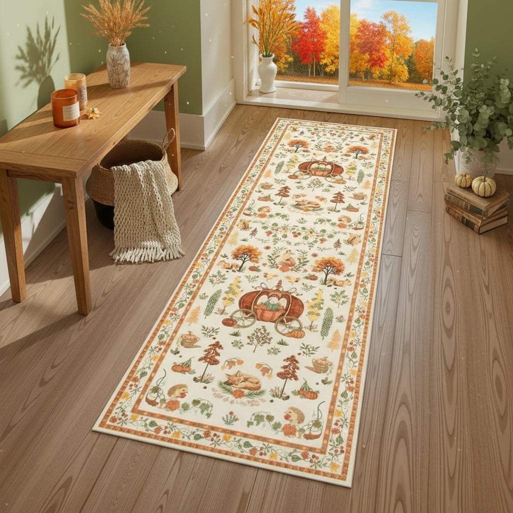 Tapis de couloir de Noël – Rouge festif – Fausses fibres de laine ultra-douces – Dos antidérapant TPE – Lavable en machine – Sécurisé enfants et animaux