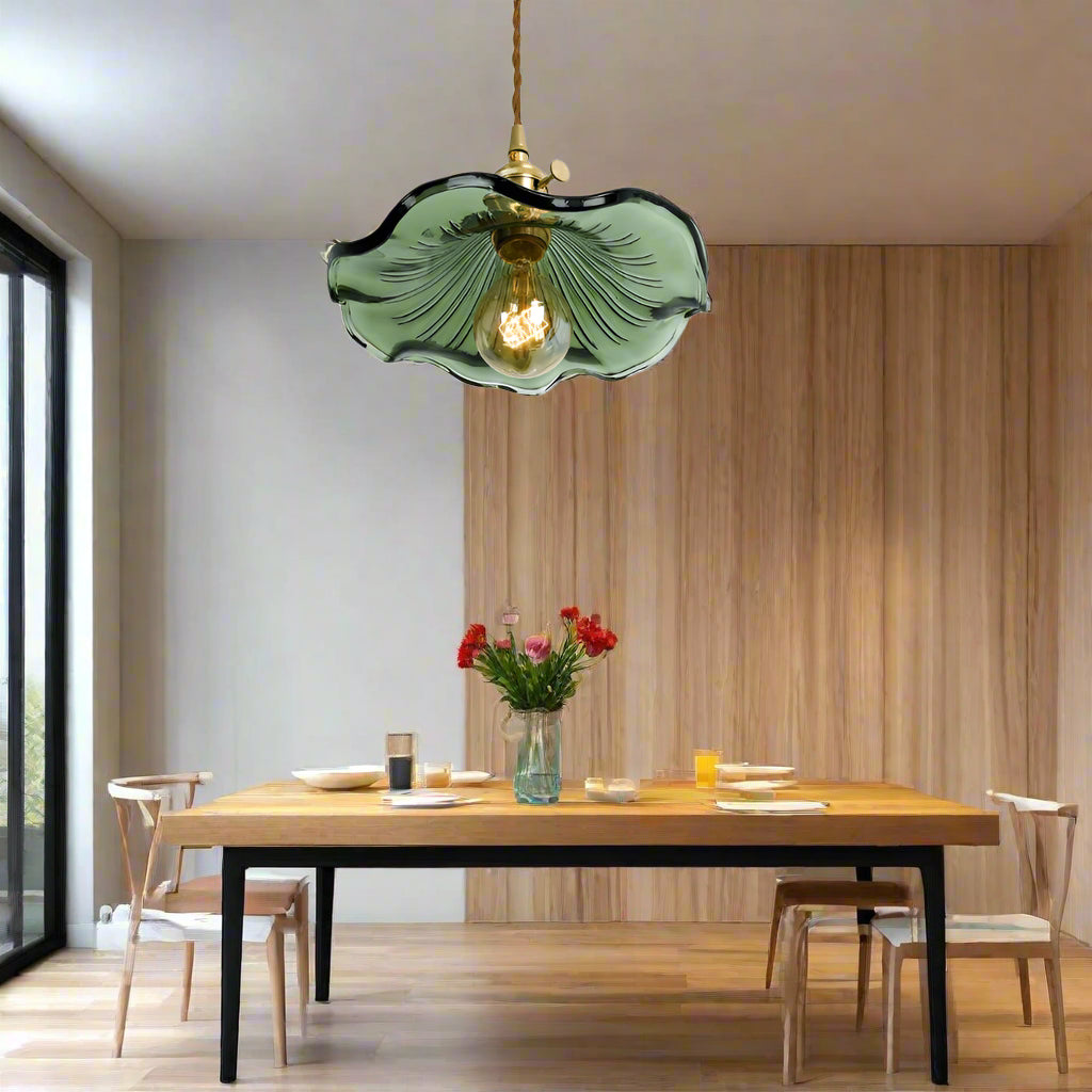 Suspension en forme de fleur – Hibiscus – Verre et laiton