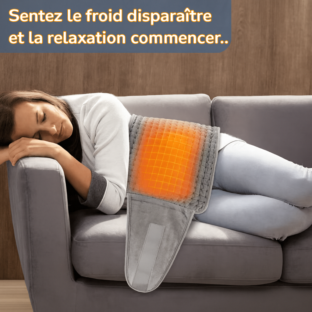 Maison Elvion – Attelle thermique – Ceinture chauffante pour le bas du dos – Ajustable 125 × 30 cm – Avec télécommande et minuterie – Soulagement musculaire et stimulation de la circulation sanguine