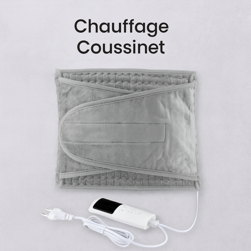 Maison Elvion – Attelle thermique – Ceinture chauffante pour le bas du dos – Ajustable 125 × 30 cm – Avec télécommande et minuterie – Soulagement musculaire et stimulation de la circulation sanguine
